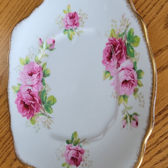 American Beauty Bone China Plate VINTAGE MCM - Picture 2 of 6